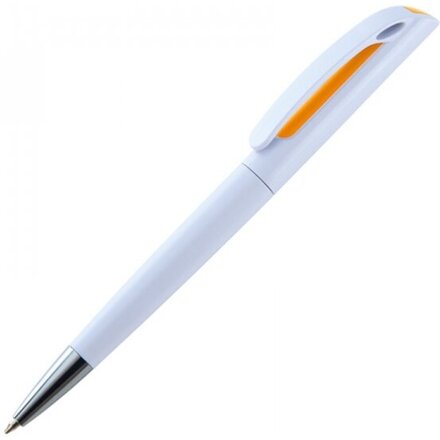 Ручка шариковая автоматическая "Justany" белый/оранжевый