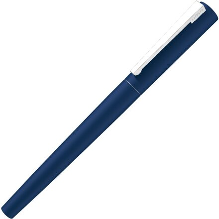 Ручка-роллер "Brush R Gum" софт-тач, темно-синий/серебристый