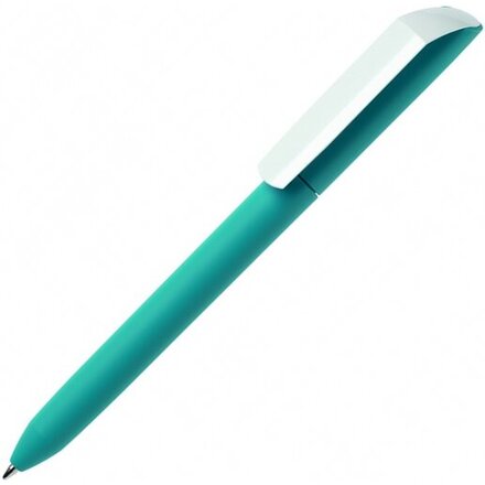 Ручка шариковая автоматическая "Flow Pure GOM CB" софт-тач, темно-бирюзовый/белый