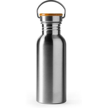 Бутылка BOINA из нержавеющей стали 304 и бамбука, серебристый