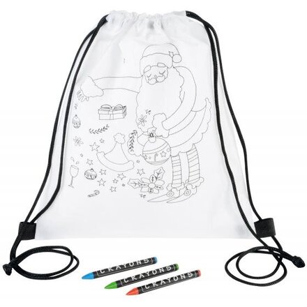 Рюкзак-мешок "Colourful Santa" белый/черный