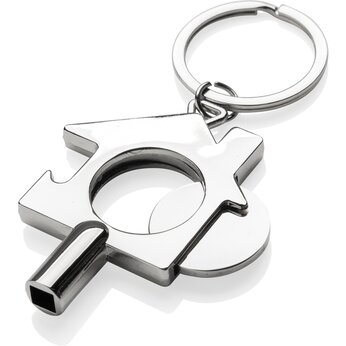 Брелок 3-в-1 "P191.7102", серебристый