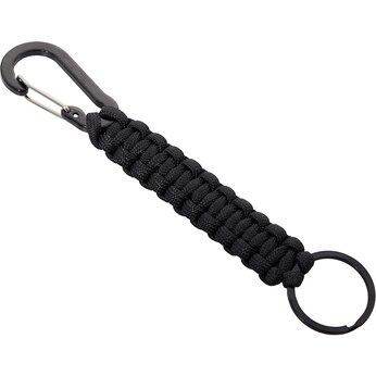 Брелок-веревочка "Austere" с карабином и кольцом, черный