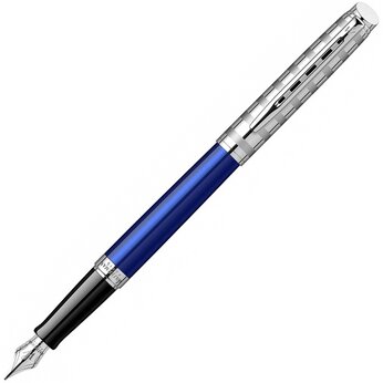 Перьевая ручка Waterman Hemisphere French riviera, серебристый/синий/черный