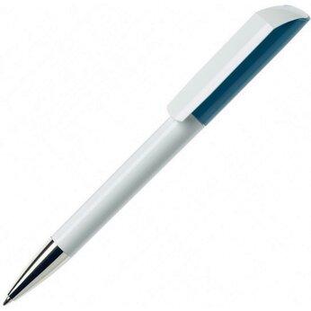 Ручка шариковая автоматическая "Flow BC CR" белый/темно-бирюзовый