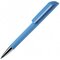 Ручка шариковая автоматическая "Flow T-GOM C CR" софт-тач, голубой/серебристый