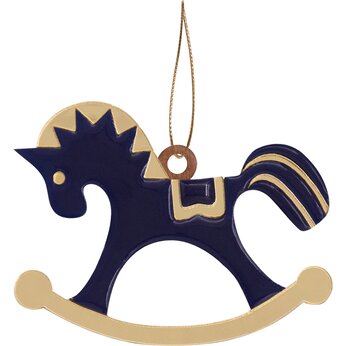 Игрушка елочная "Лошадка", темно-синий/золотистый