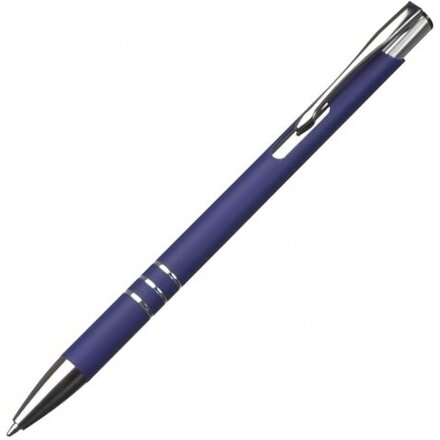 Ручка шариковая автоматическая "New Jersey" софт-тач, синий/серебристый