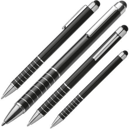 Ручка шариковая автоматическая "Luebo" черный/серебристый