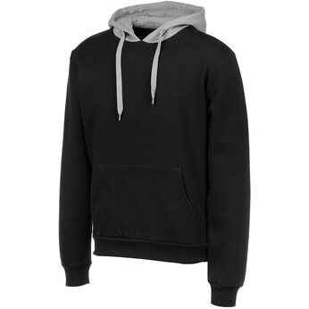 Толстовка с капюшоном "Amsterdam" мужская, черный/серый меланж, размер XL