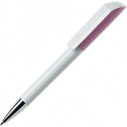 Ручка шариковая автоматическая "Flow BC CR" белый/светло-розовый