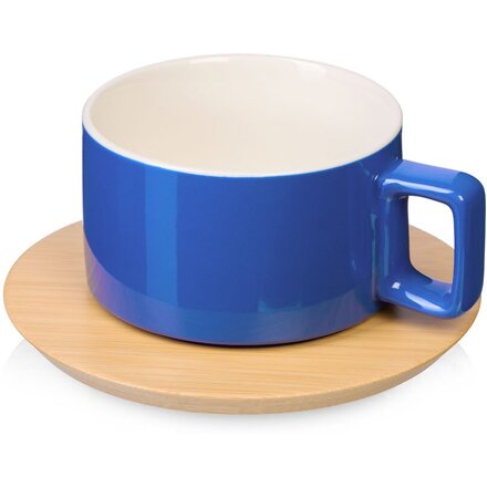 Чашка с блюдцем "Sheffield" синий/коричневый