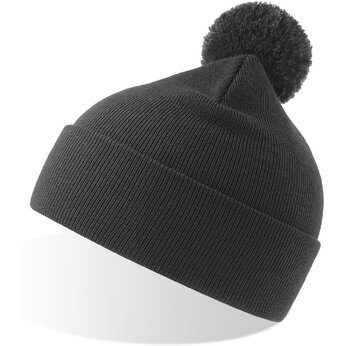 Шапка вязаная "Wind-S" с помпоном, т.-серый