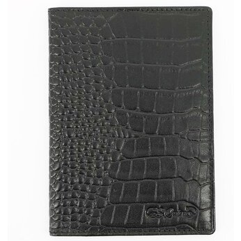 Обложка для паспорта "6400-BK CROCO" черный
