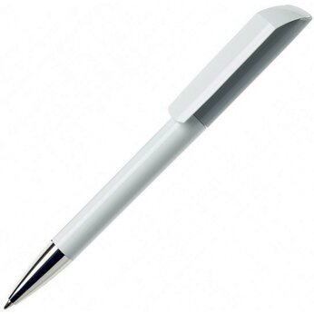 Ручка шариковая автоматическая "Flow BC CR" белый/серый