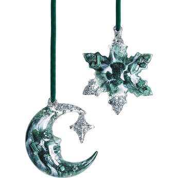 Елочные игрушки (Полумесяц+Снежинка) Авантюрин зеленый