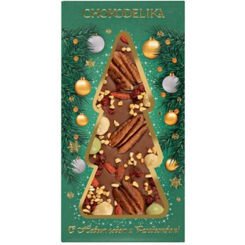 Шоколад молочный "Пекан, вишня, фундук", 100 гр., с украшением