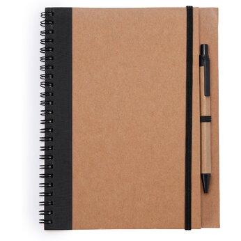 Блокнот А5+ "Alani", натуральный/черный