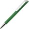 Ручка шариковая автоматическая "Flow T-GOM CB CR" софт-тач, зеленый/белый/серебристый