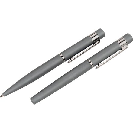 Набор: ручка шариковая автоматическая, роллер "Porto vehlo MoLu" белый/серебристый