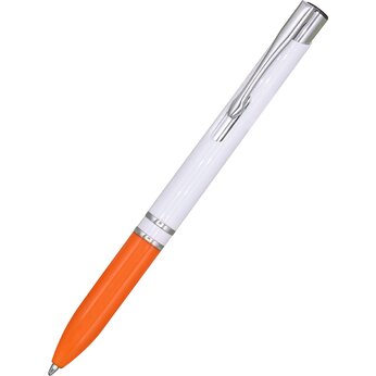 Ручка шариковая автоматическая "Milana", белый/оранжевый