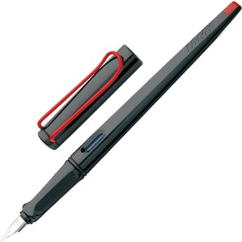 Ручка перьевая 015 joy, Черный/красный клип, 1.5 mm
