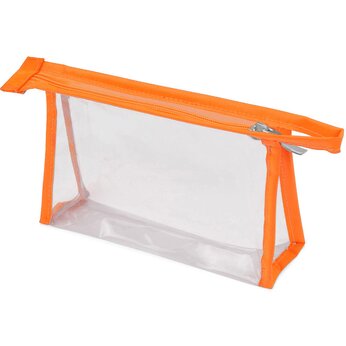 Прозрачная пластиковая косметичка Lucy, оранжевый/прозрачный