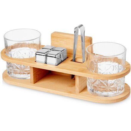 Набор для виски на бамбуковой подставке "Boulevardier"