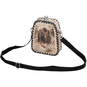 Фляга 508(белая кожа), 07 л