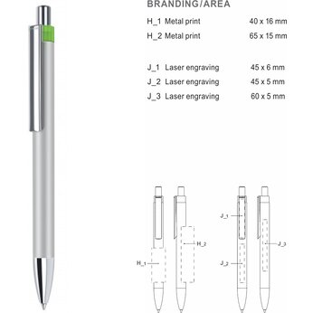 Ручка шариковая автоматическая "Polar Mix & Match" серебристый/светло-зеленый