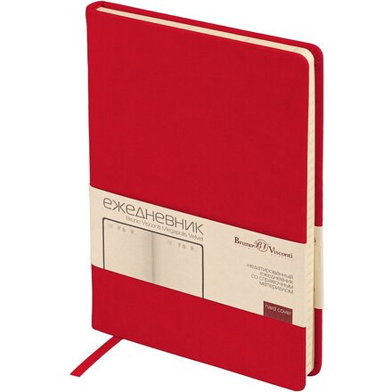 Ежедневник недатированный «Megapolis Velvet New» A5, красный