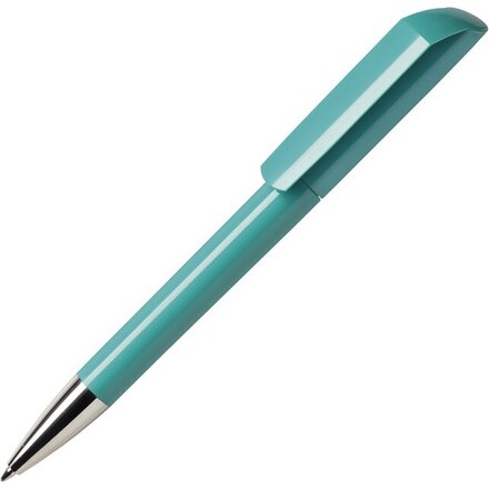Ручка шариковая автоматическая "Flow C CR" бирюзовый/серебристый