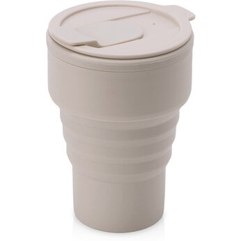 Силиконовый складной стакан "GoCup", бежевый