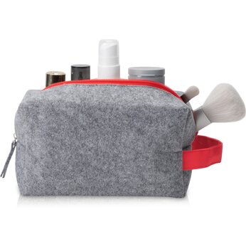 Косметичка с ручкой "Felt", серый/красный