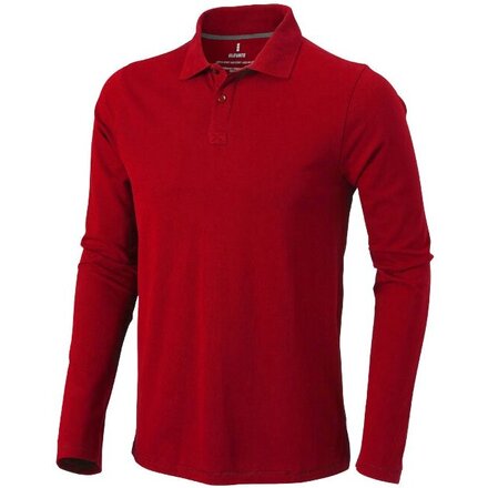 Рубашка-поло мужская "Oakville" 200, S, с длин. рукавом, красный