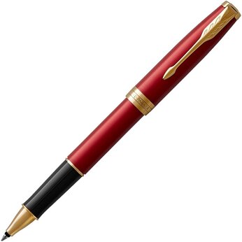 Ручка-роллер Parker Sonnet Red Intense GT, стержень: F, цвет чернил: black, в подарочной упаковке
