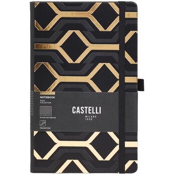 Блокнот "Clasp Gold" А5, черный/золотистый