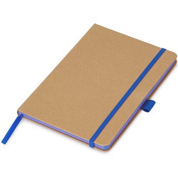 Блокнот A5 "Sevilia Color", твердая обложка из крафта, 80 листов, цветной срез и форзац, натуральный/синий
