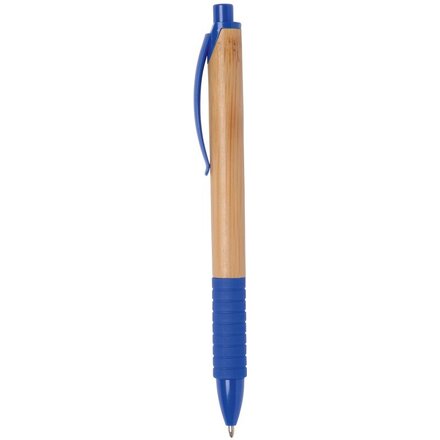 Ручка шариковая автоматическая "Bamboo Rubber" коричневый/синий