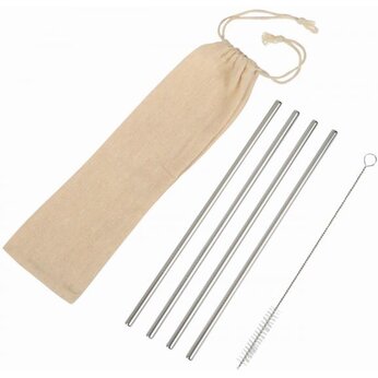 Набор трубочек для напитков "Drink Friendly" серебристый