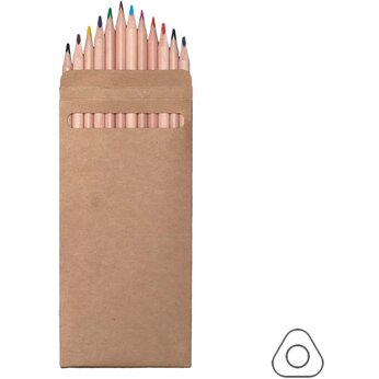 Цветные карандаши 12 штук "KINDERLINE middle",  бежевый