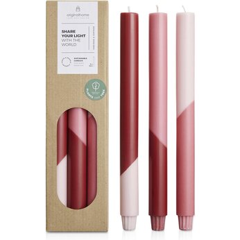 Originalhome Eden диагональные свечи - набор из 3 штук - Красный
