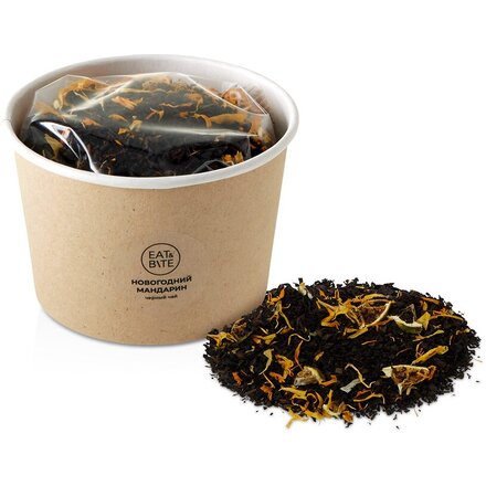 Чай черный "Новогодний мандарин" в картонном стаканчике, 50 гр.