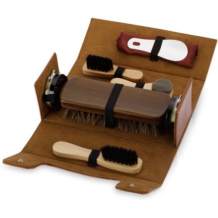 Набор для чистки обуви "Сундучок", коричневый