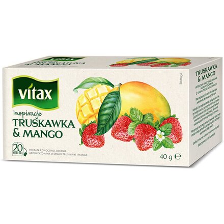 Чай фруктовый "Vitax" со вкусом клубники и манго, пакетированный