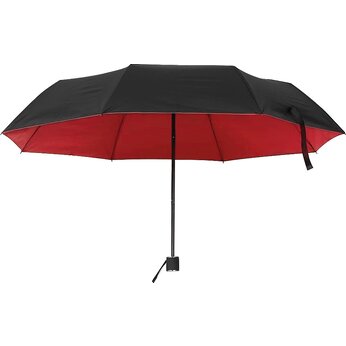 Зонт складной "Glamour", черный/красный