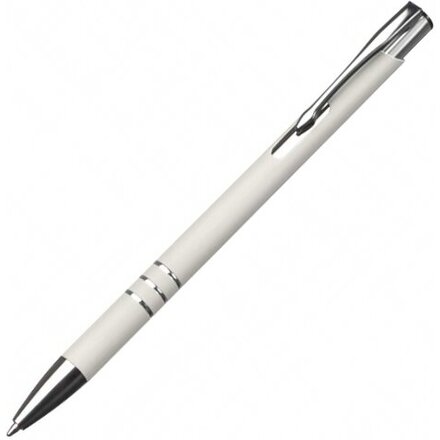 Ручка шариковая автоматическая "New Jersey" софт-тач, белый/серебристый