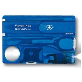 Мультиинструмент "SwissCard Lite 0.7322.T2" синий полупрозрачный