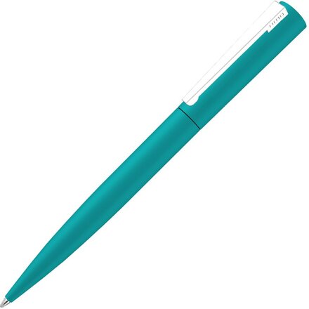 Ручка шариковая автоматическая "Brush Gum" бирюзовый/серебристый