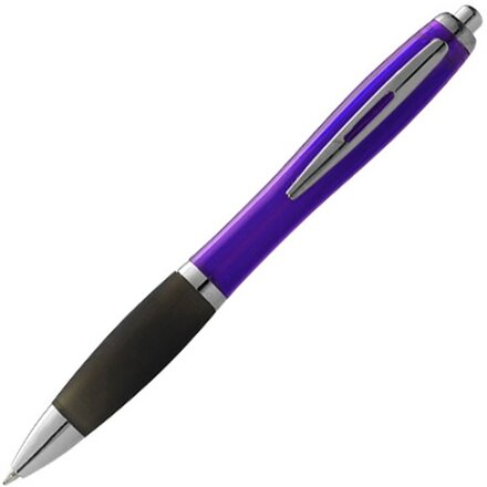 Ручка шариковая автоматическая "Nash" пурпурный/черный/серебристый
